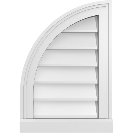 Ekena Millwork Quarter Round Top Left Surface Mount PVC Gable Vent w/ 2"W x 2"P Brickmould Sill Frame, 14"W x 20"H GVPQL14X2003SN